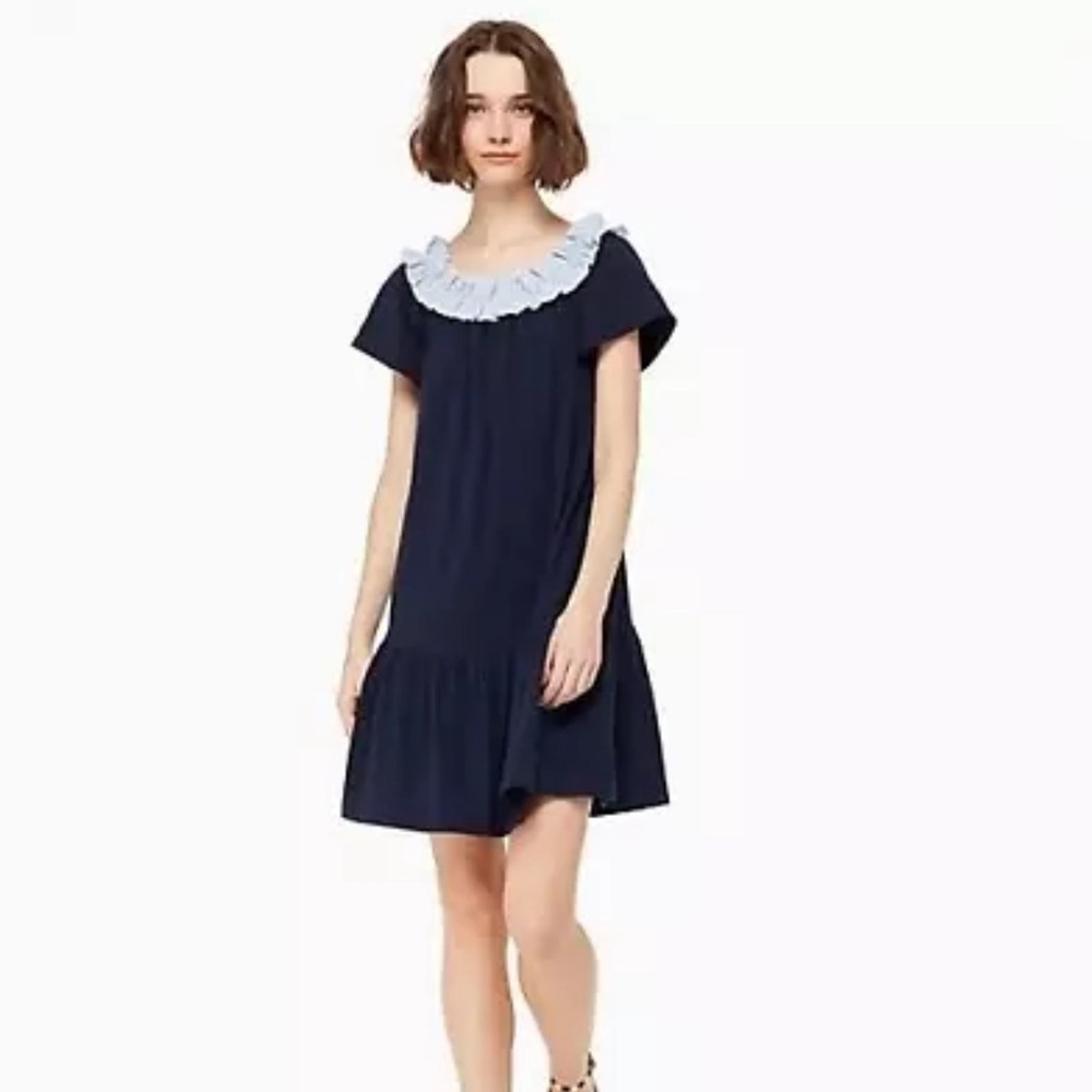 Kate Spade | Off The Shoulder Knit Dress | Rich Navy | Size XS
